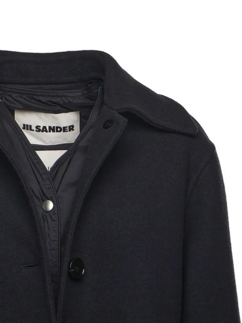 Moncler x Jil Sander single-breasted coat - Black