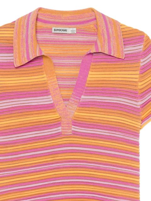 Simkhai knitted striped polo top - Orange - zdjęcie produktu nr 2