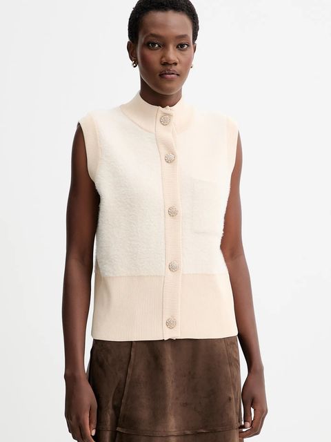 Blugirl Blumarine kamizelka damski kolor beżowy RF5236.MA39R - zdjęcie produktu nr 1