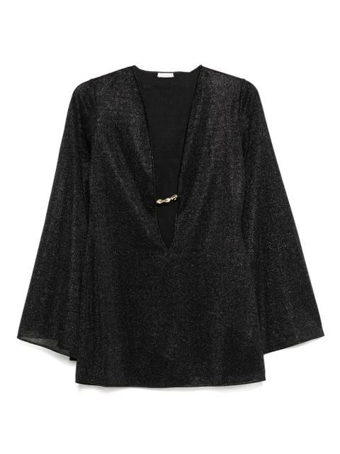 Oséree lurex-detail mini dress - Black