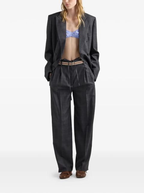 Prada double-breasted checked wool jacket - Grey - zdjęcie produktu nr 2