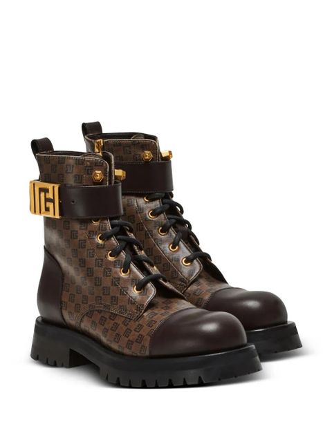 Balmain Romy Ranger monogram ankle boots - Brown - zdjęcie produktu nr 2