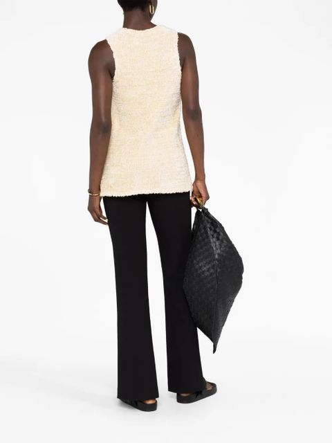 Jil Sander frayed knitted top - Neutrals