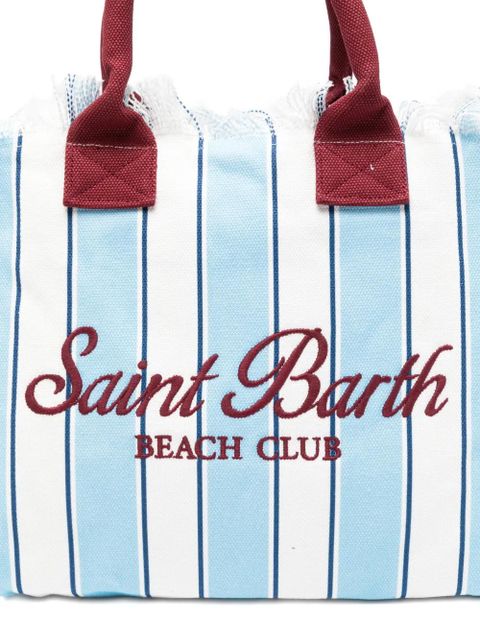 MC2 Saint Barth Vanity striped fringed-detail tote bag - Blue