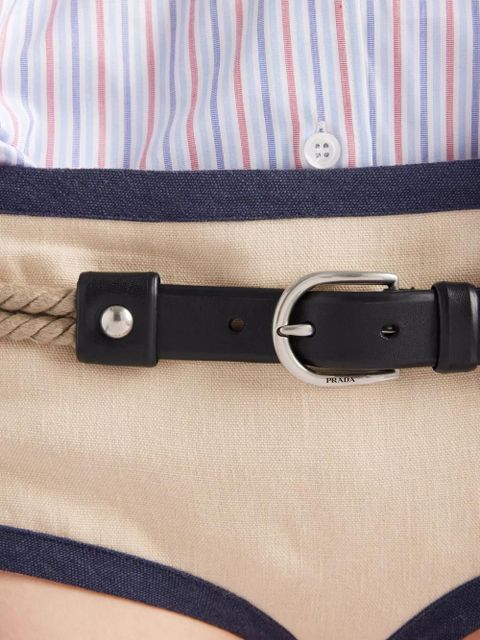 Prada rope-detail leather belt - Black