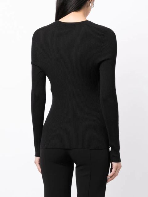 Lanvin ribbed V-neck cardigan - Black