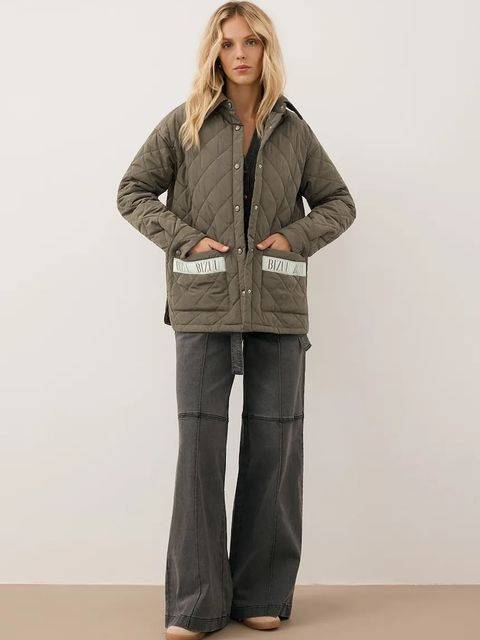 Bizuu kurtka MARIN kolor zielony przejściowa MARIN KHAKI