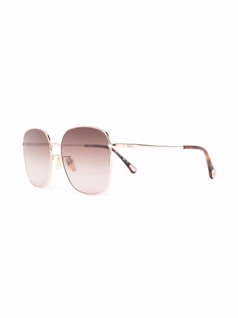 Chloé Eyewear oversized-frame sunglasses - Gold - zdjęcie produktu nr 2