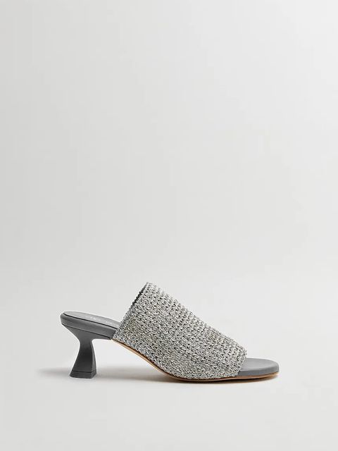 Miista klapki Marilia damskie kolor srebrny na słupku E8_3846 - zdjęcie produktu nr 1