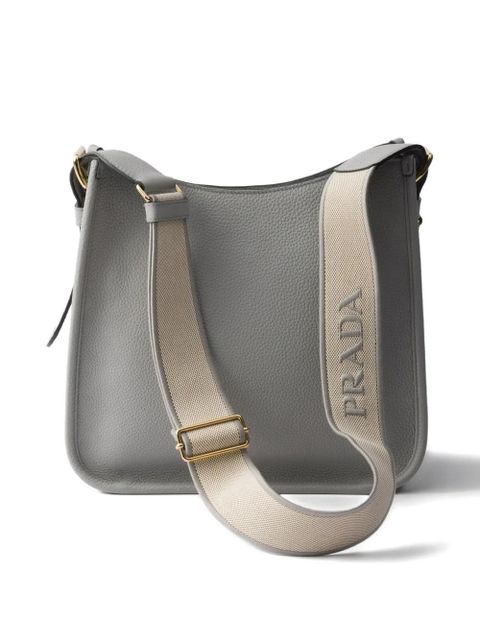 Prada logo-detail leather shoulder bag - Grey - zdjęcie produktu nr 2
