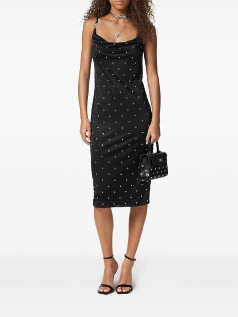 Versace Cielo Stellato slip midi dress - Black