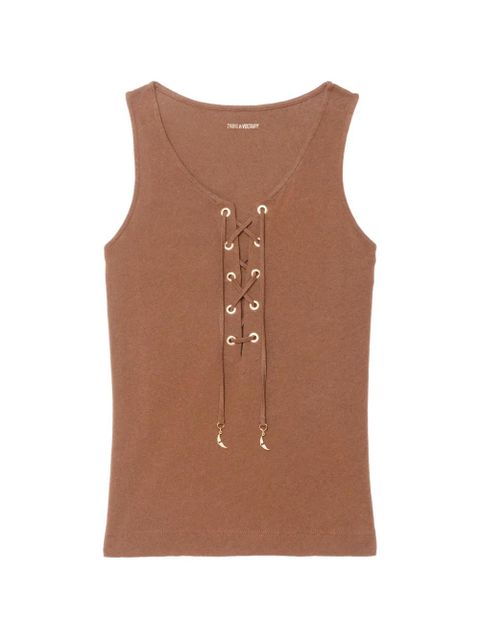 Zadig&Voltaire eyelet ana lin lave top - Brown - zdjęcie produktu nr 1