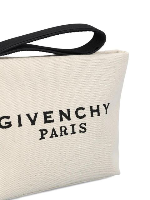 Givenchy logo-print clutch bag - Neutrals