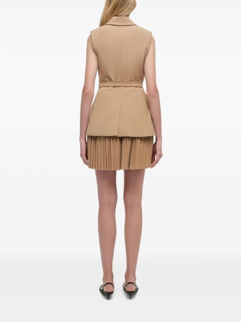 Simkhai Eman pleated layered mini dress - Neutrals