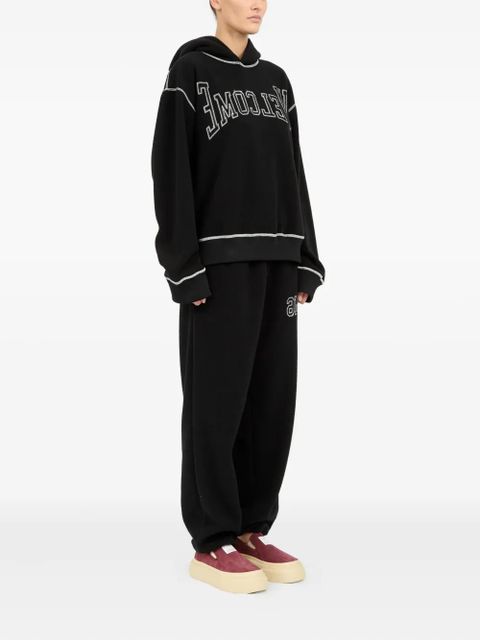 MM6 Maison Margiela logo-embroidered hoodie - Black
