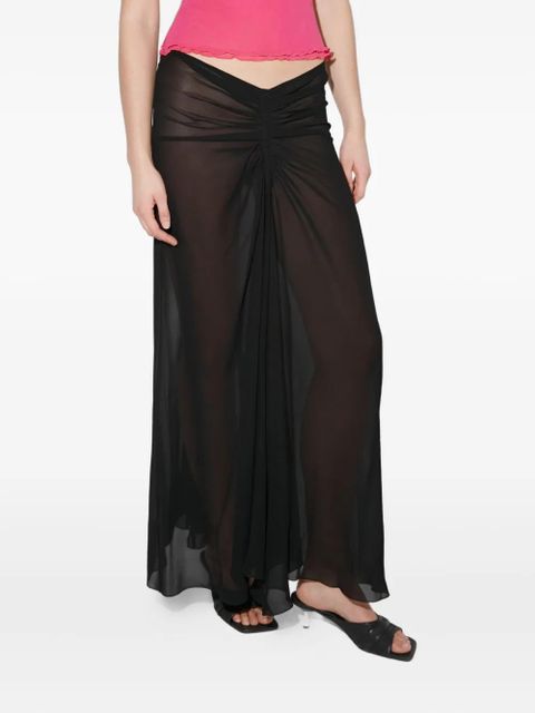 MISBHV ruching chiffon maxi skirt - Black - zdjęcie produktu nr 2