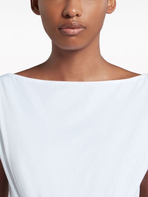 Marni boat-neck cotton midi dress - White