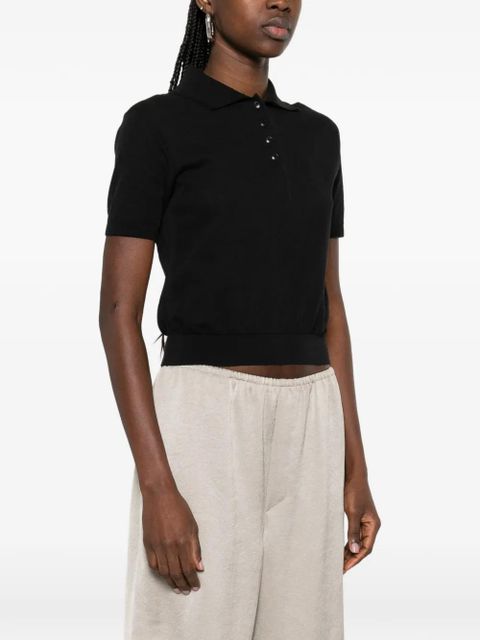 Nanushka Ceneca fine-knitted polo shirt - Black