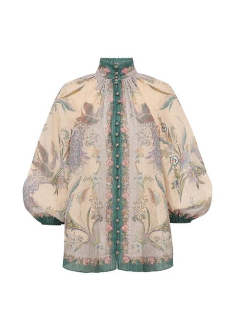 ZIMMERMANN Indra billow blouse - Neutrals - zdjęcie produktu nr 1