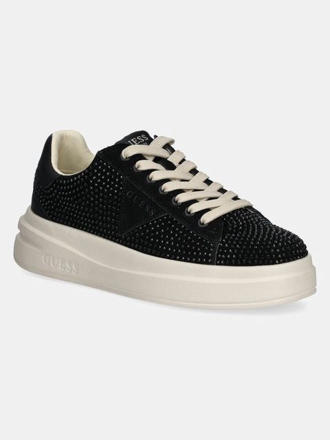 Guess sneakersy skórzane ELBINA kolor czarny FLPELB SUE12