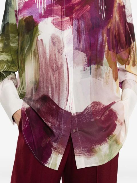 Aje Atomic button print shirt - Neutrals