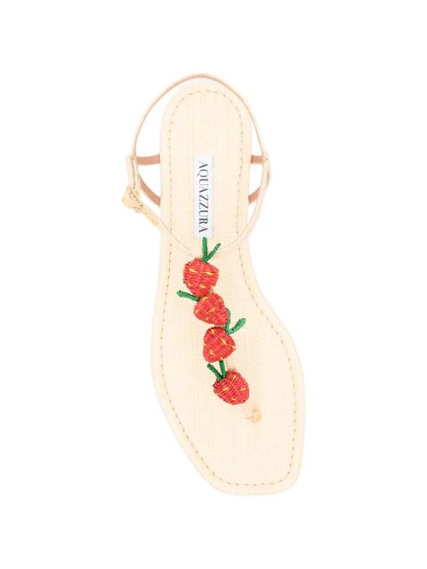 Aquazzura Fragolina Sugar strawberry-embellishment sandals - Neutrals