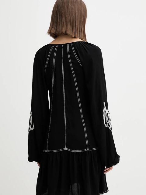 Desigual sukienka SILVIANEGRO kolor czarny mini rozkloszowana 25WWVW19 - zdjęcie produktu nr 2