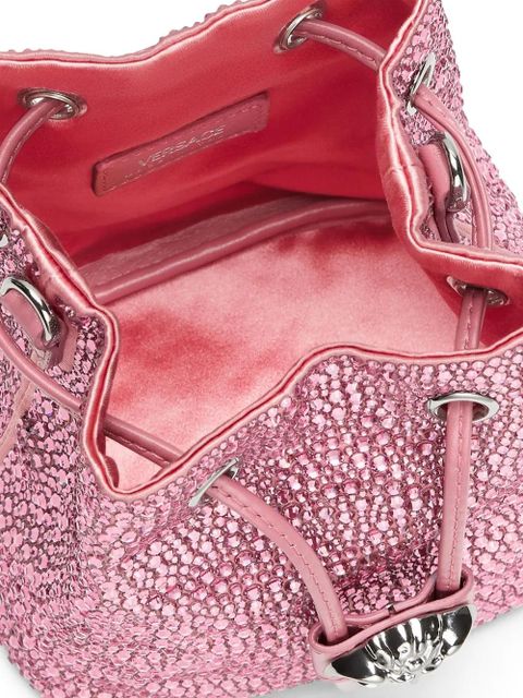 Versace mini La Medusa crystal bucket bag - Pink