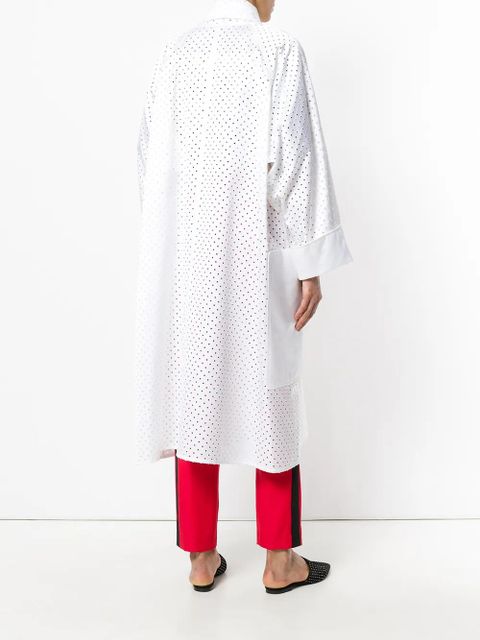 PUCCI eyelet-embellished oversized coat - White