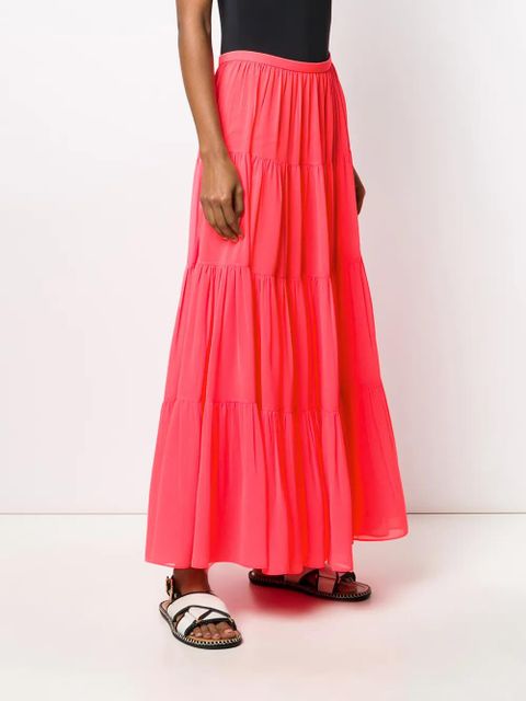 Valentino Garavani long tiered skirt - Pink