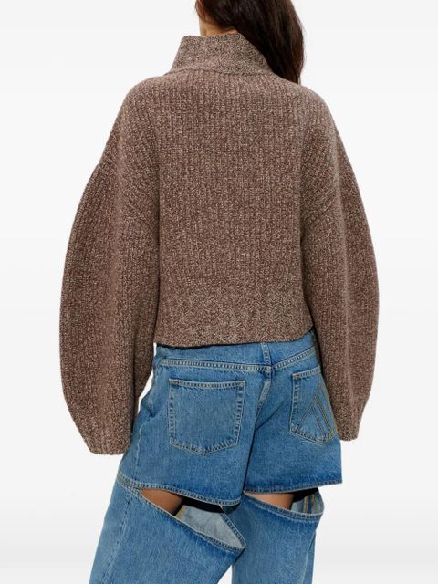 The Attico mélange-effect cardigan - Brown