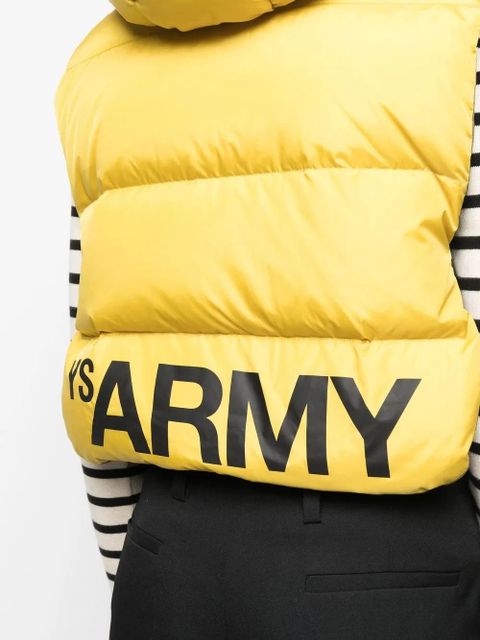 Yves Salomon logo-print reversible padded gilet - Green - zdjęcie produktu nr 2