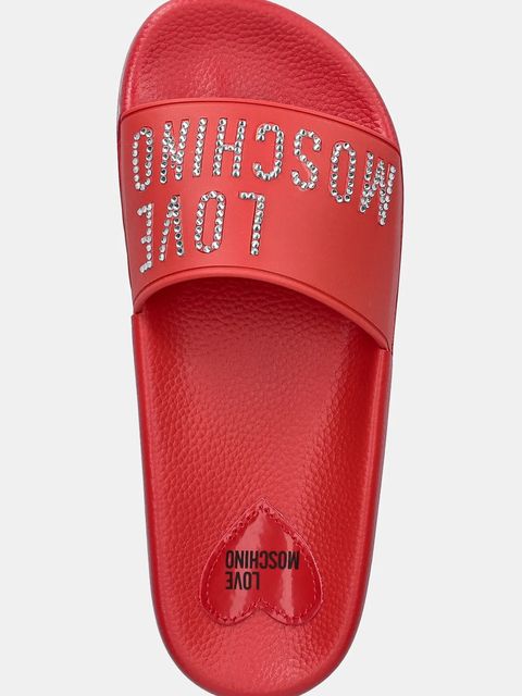 Love Moschino klapki damskie kolor czerwony JA28122G1MI13500