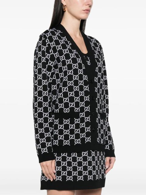 Gucci GG-jacquard reversible cardigan - Black