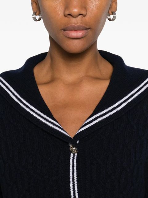Maje cable-knit sailor-collar cardigan - Blue