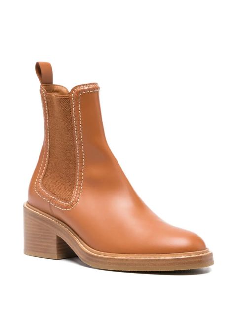 Chloé 60mm leather-stitched Chealsea boots - Brown - zdjęcie produktu nr 2
