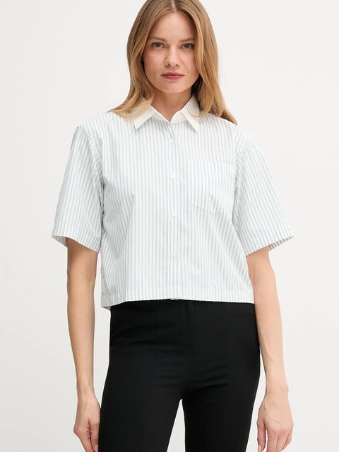 United Colors of Benetton koszula bawełniana damska kolor niebieski relaxed z kołnierzykiem klasycznym 59T7DQ0CI - zdjęcie produktu nr 1