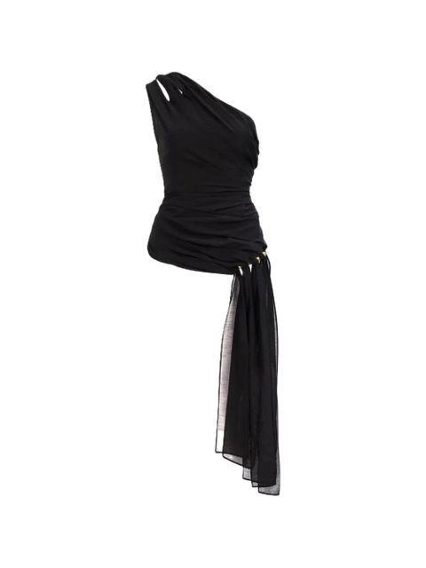 Aje asymmetric drape one-shoulder top - Black - zdjęcie produktu nr 1