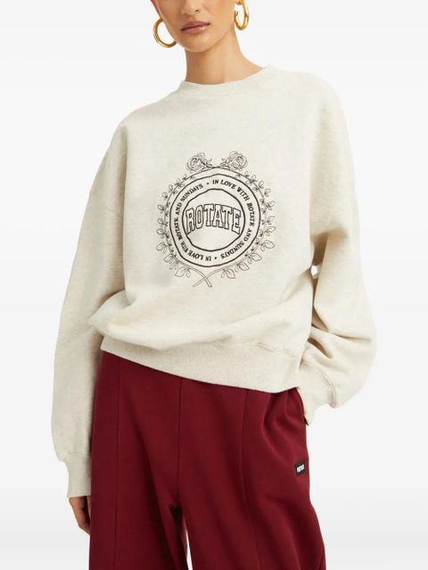 ROTATE BIRGER CHRISTENSEN logo embroidery sweatshirt - Neutrals