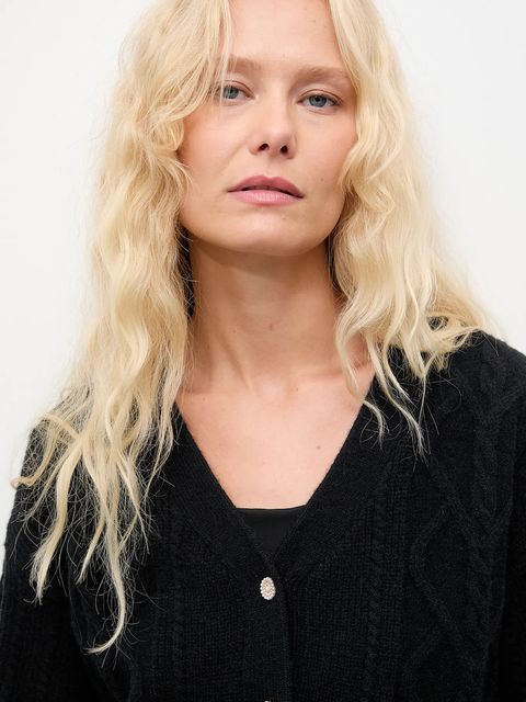 Answear.LAB kardigan z kaszmirem damski kolor czarny