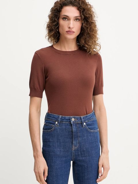 Silvian Heach t-shirt ATLAM damski kolor brązowy GPA25040MA - zdjęcie produktu nr 1