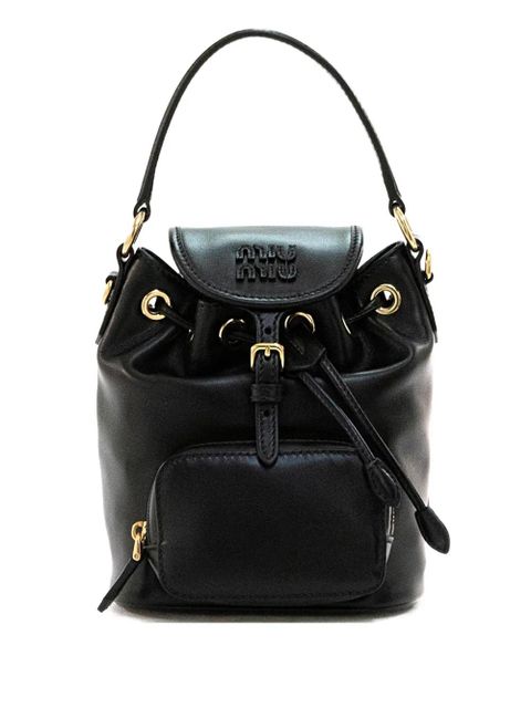 Miu Miu mini logo buckle backpack - Black - zdjęcie produktu nr 1