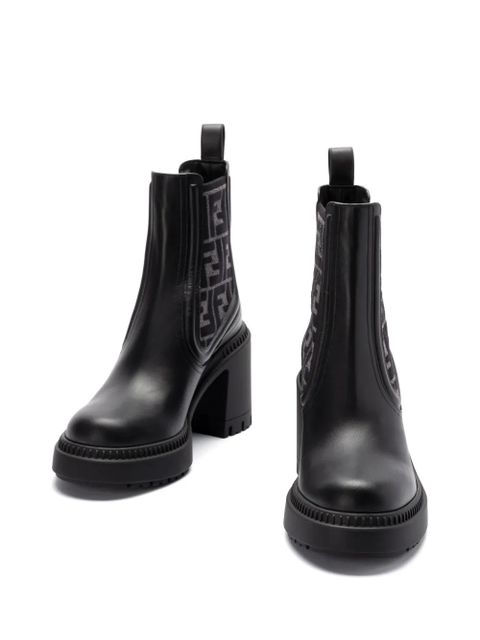 FENDI 65mm monogram-detailed boots - Black