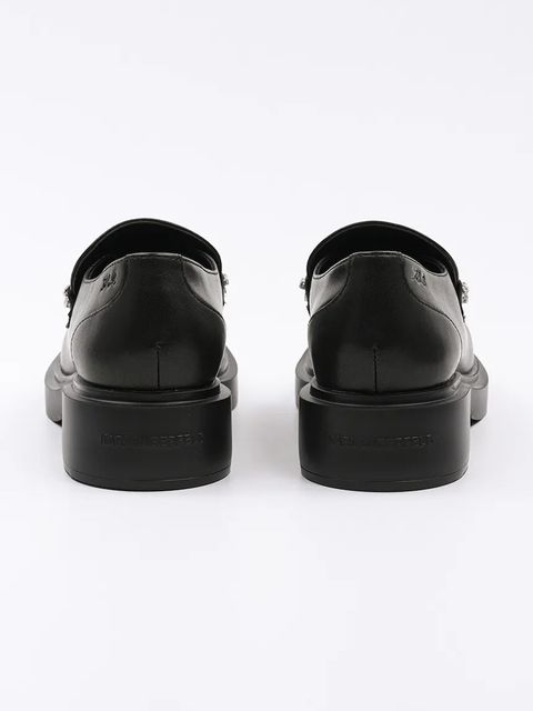 Karl Lagerfeld mokasyny skórzane MACIE damskie kolor czarny na platformie KL41215 - zdjęcie produktu nr 2