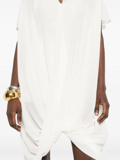 MM6 Maison Margiela V-neck draped midi dress - White