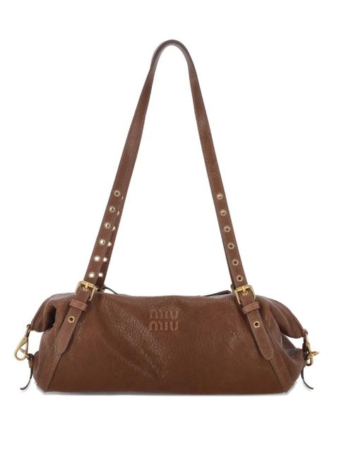 Miu Miu leather eyeleted tote bag - Brown - zdjęcie produktu nr 1