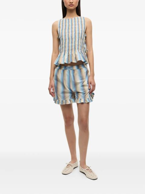 GANNI striped shorts - Neutrals - zdjęcie produktu nr 2