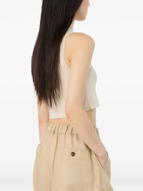 Weekend Max Mara Bombo ribbed-knit cropped top - Neutrals