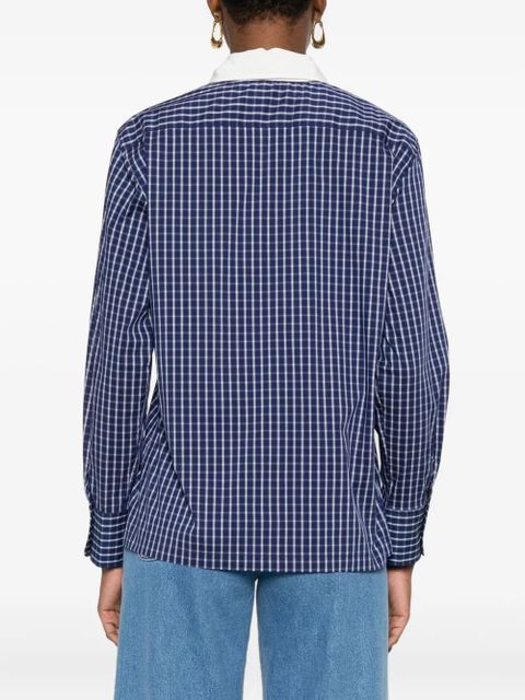 SANDRO checked tie-neck blouse - Blue