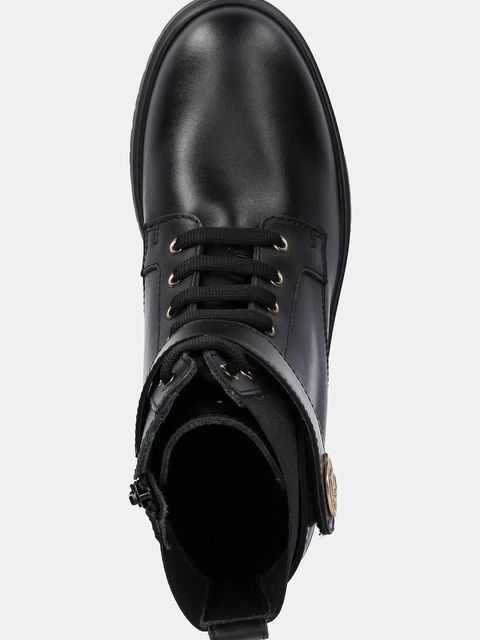 Liu Jo botki skórzane NEW NANCY ECO 2-1 damskie kolor czarny na płaskim obcasie SA5201PX24122222